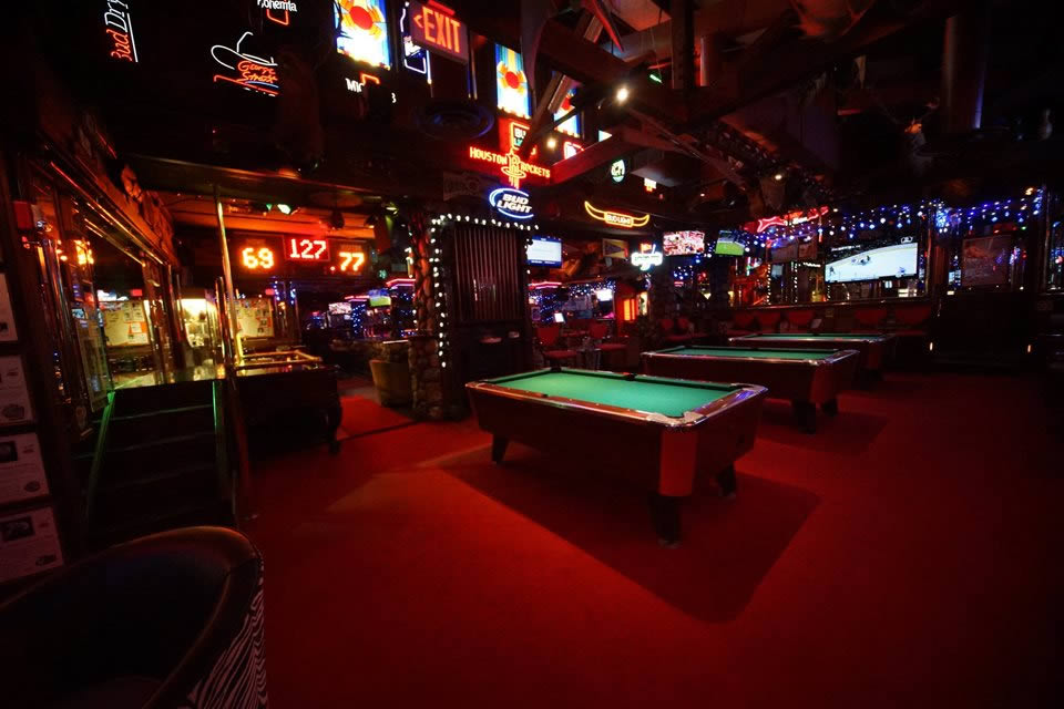 Pool Tables in the Sports Bar