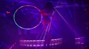 Dancer Nova puts a show with her Hula Hoop on the Main Stage.