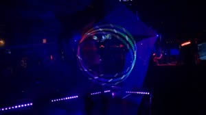 Dancer Nova works her Hula Hoop with Blue Lasers